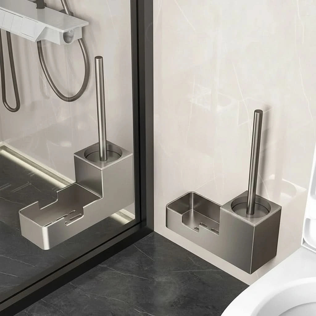 Toilet Brush Set ABS Handle Compact Storage Holder
