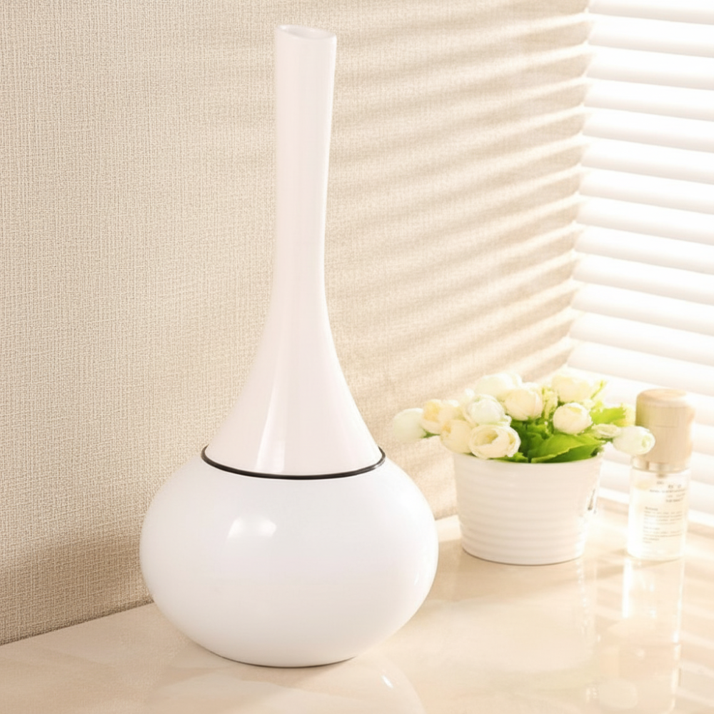 Toilet Brush Set Freestanding Slim Handle Closed Holder