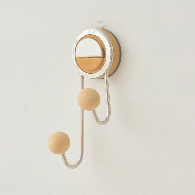 Toilet Paper Holder Stainless Steel Suction Mount Wood Grain Finish