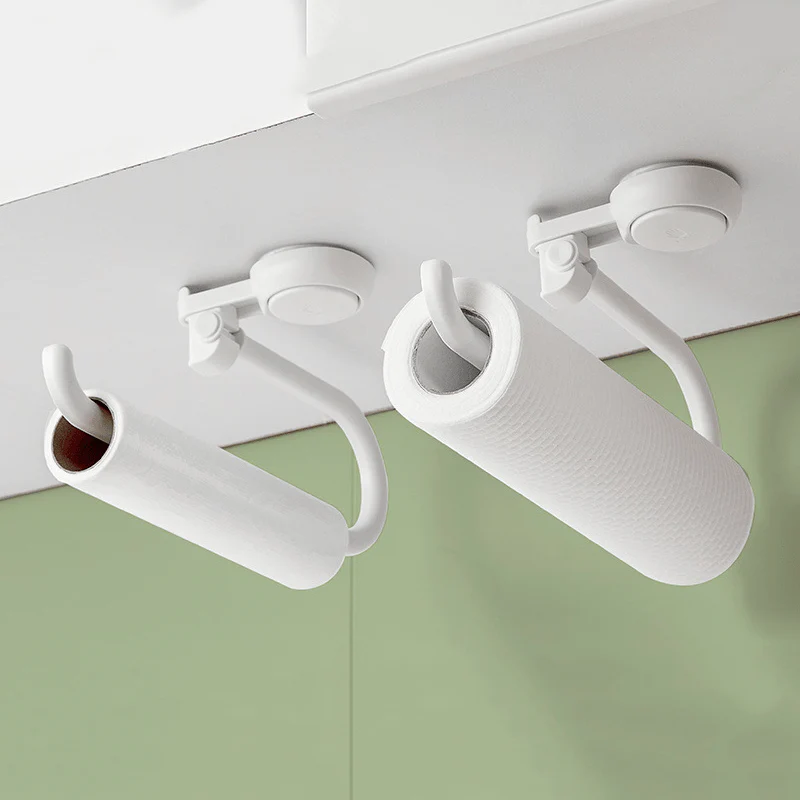 Toilet Paper Holder Stainless Steel Suction Mount Wood Grain Finish
