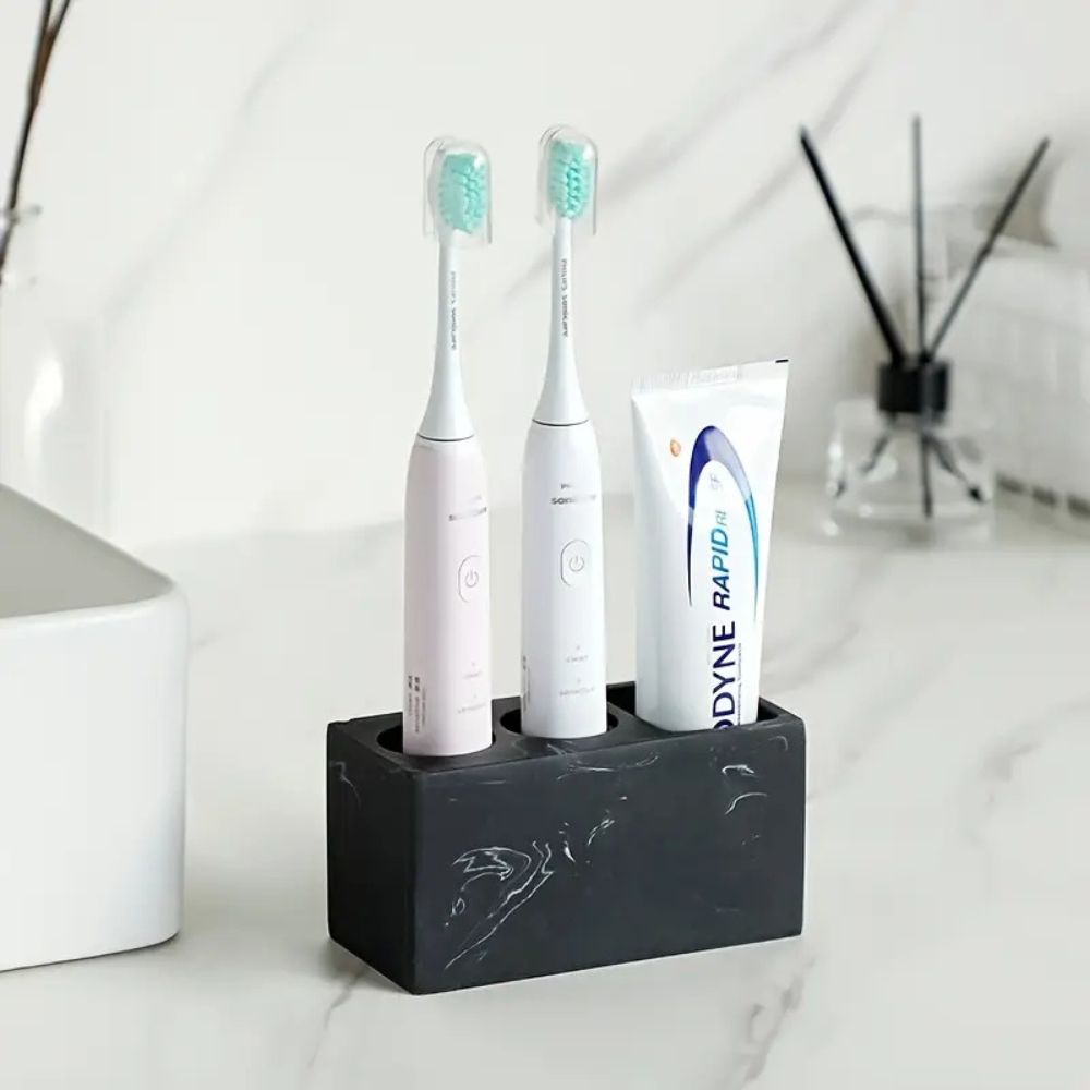 Toothbrush Holder Resin Matte Finish Bathroom Organizer
