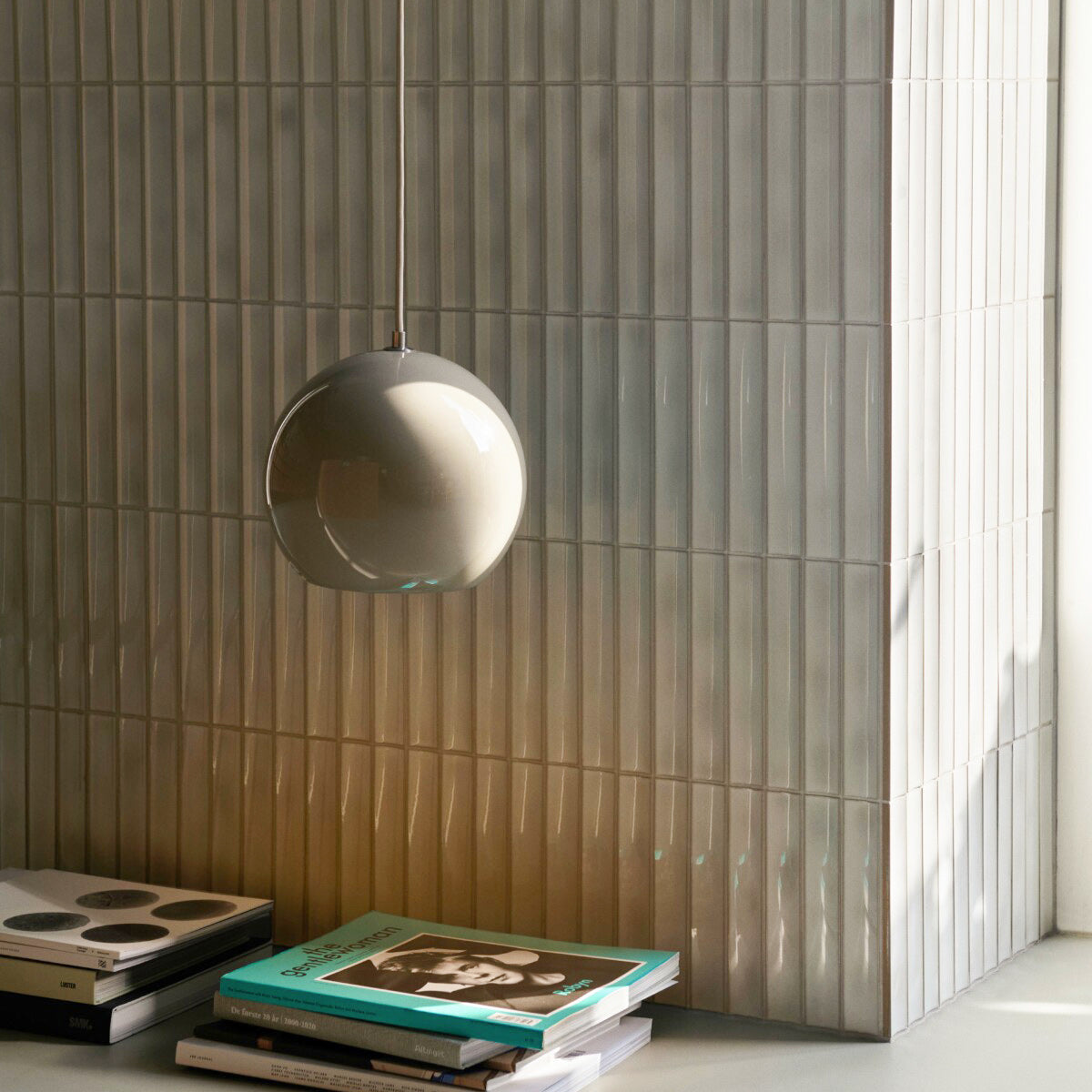 Spherical Aluminum Dome Pendant Light, Mid-Century