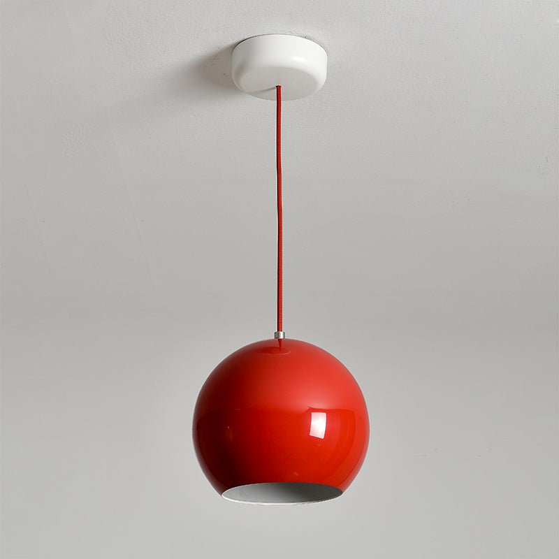 Spherical Aluminum Dome Pendant Light, Mid-Century