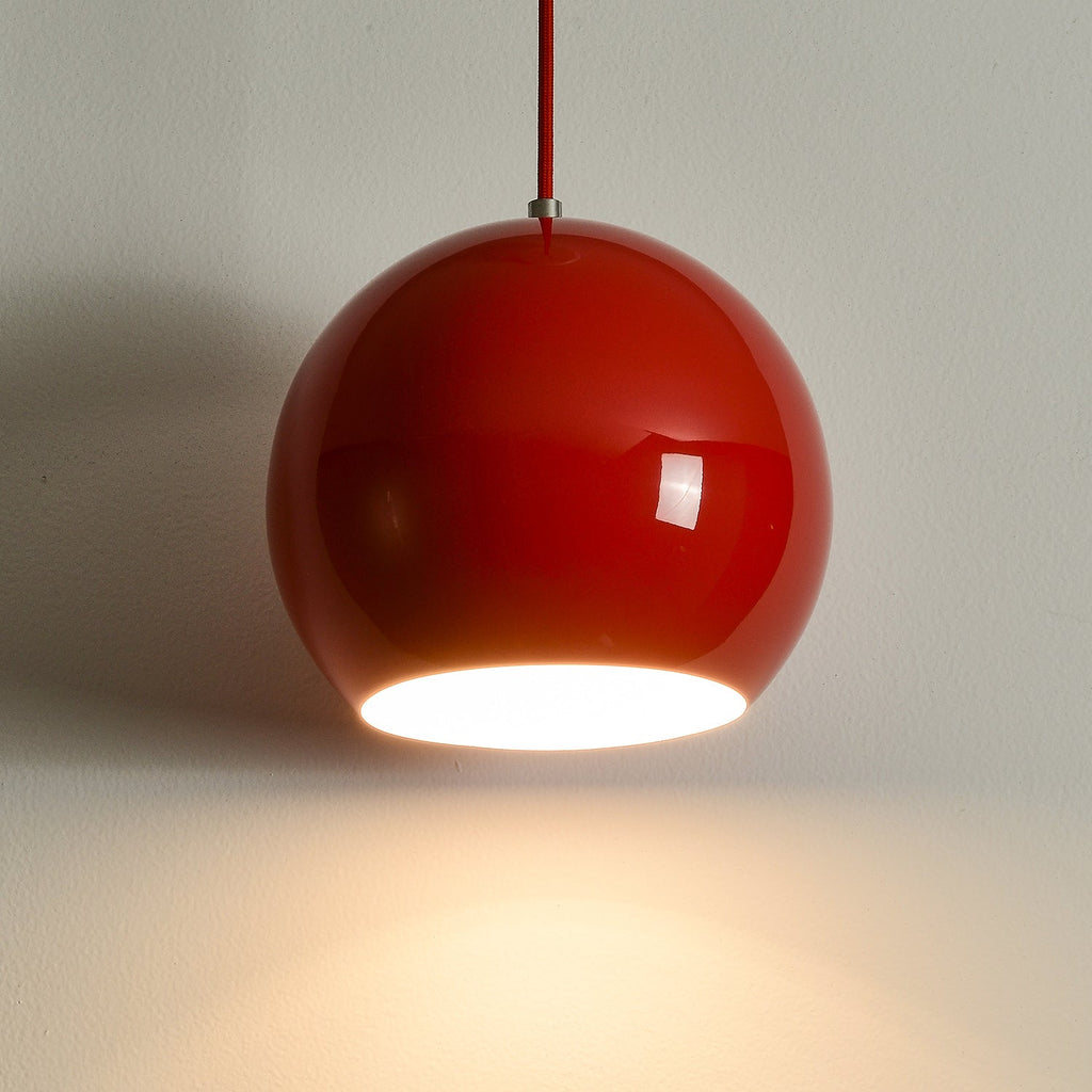 Spherical Aluminum Dome Pendant Light, Mid-Century