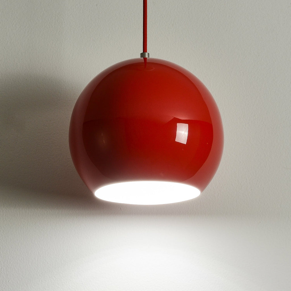 Spherical Aluminum Dome Pendant Light, Mid-Century