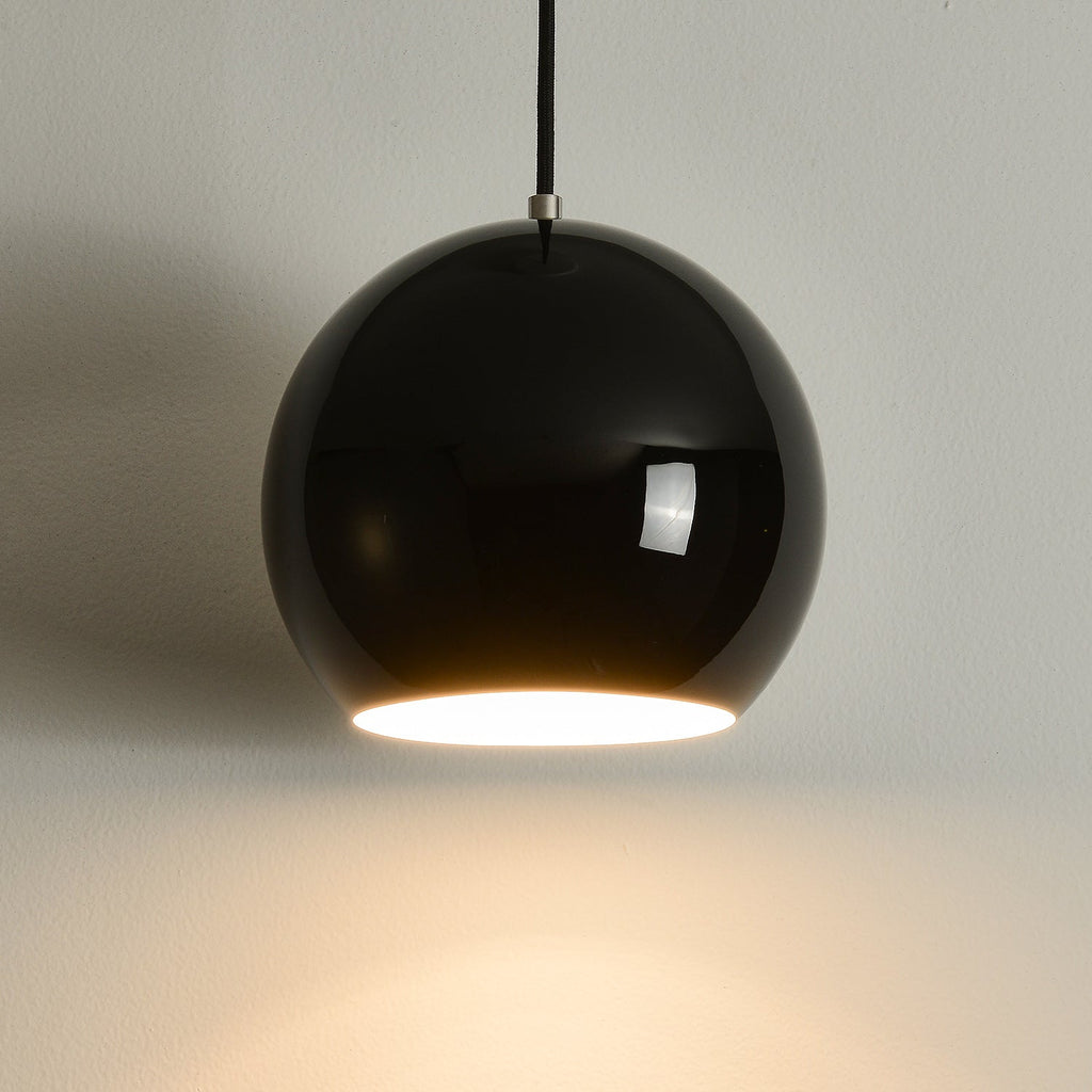 Spherical Aluminum Dome Pendant Light, Mid-Century