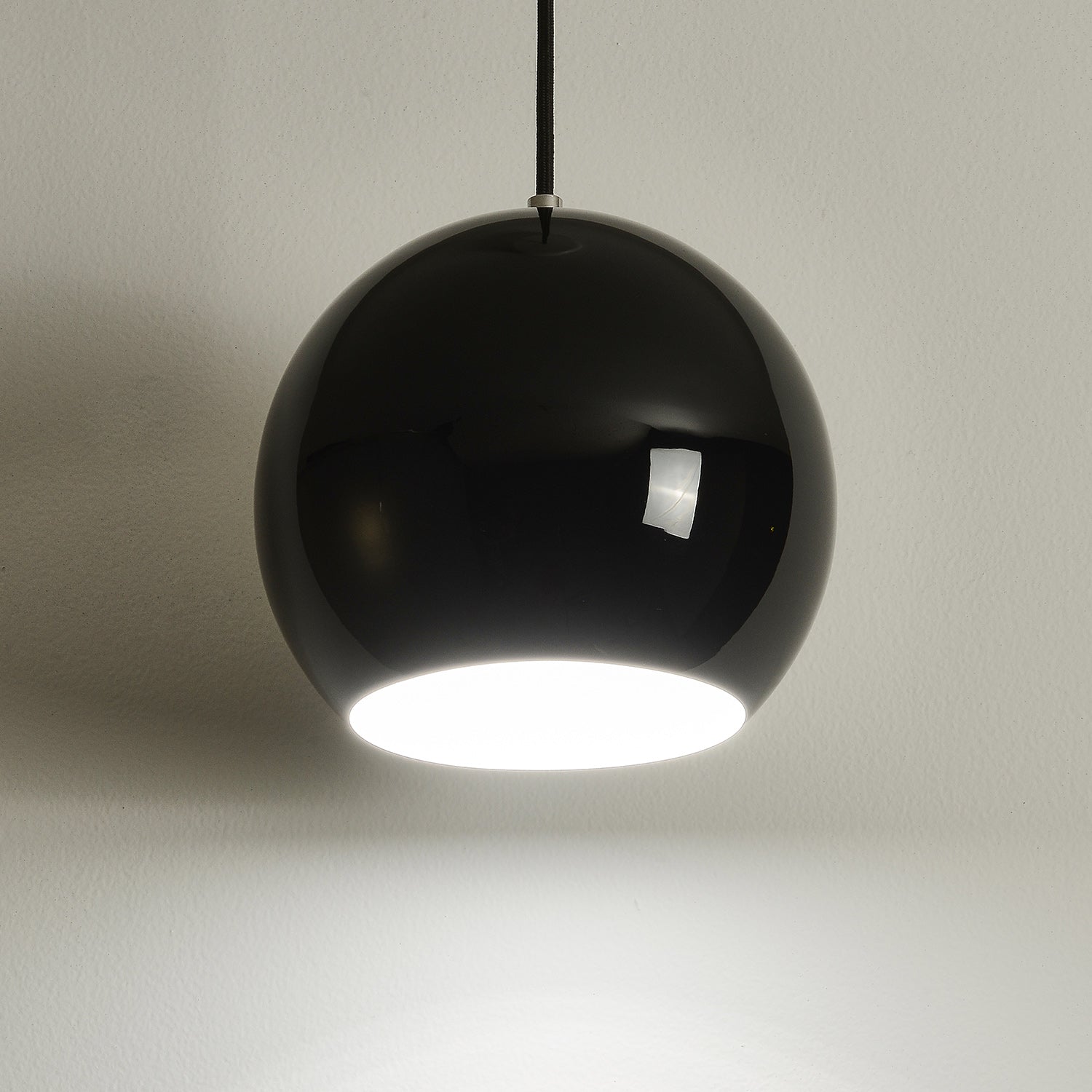 Spherical Aluminum Dome Pendant Light, Mid-Century