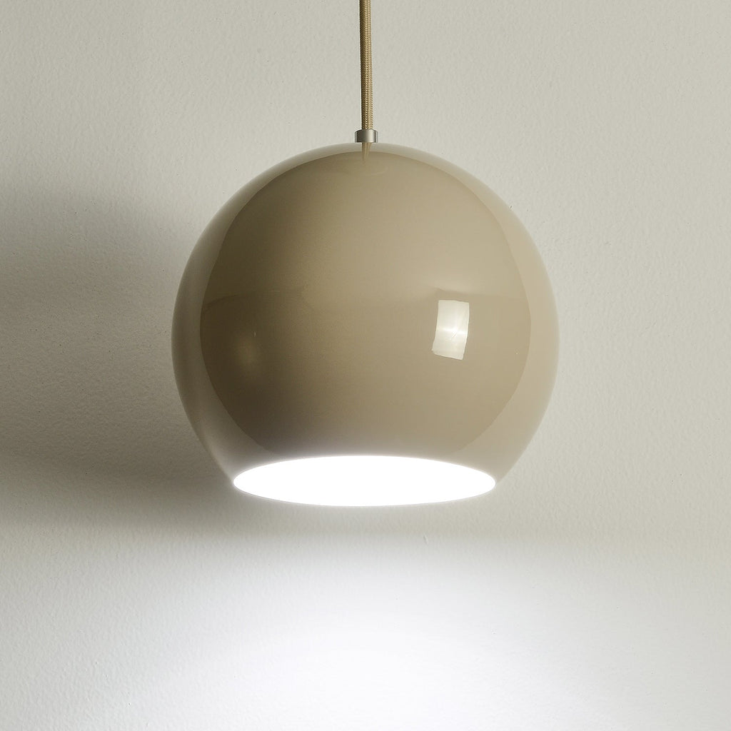 Spherical Aluminum Dome Pendant Light, Mid-Century