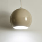 Spherical Aluminum Dome Pendant Light, Mid-Century