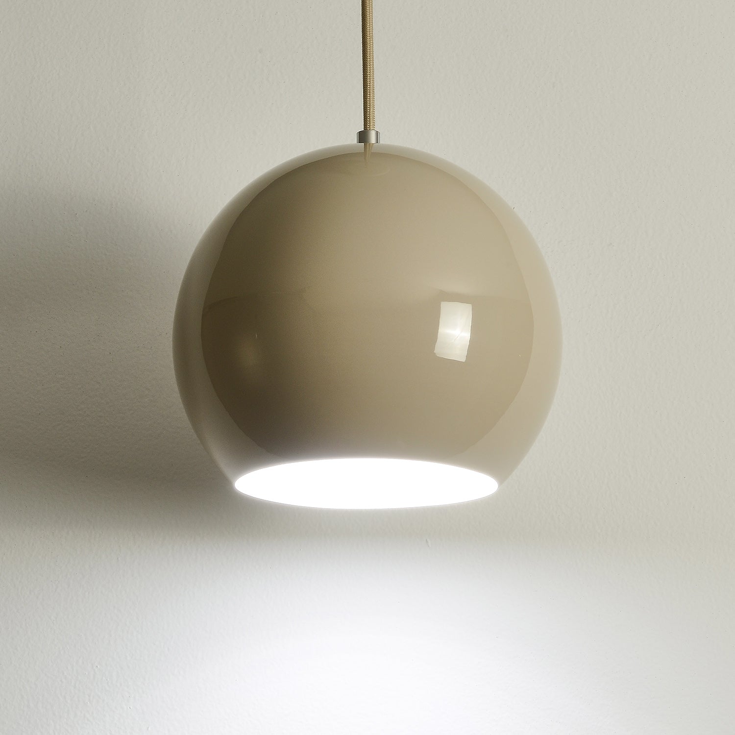 Spherical Aluminum Dome Pendant Light, Mid-Century