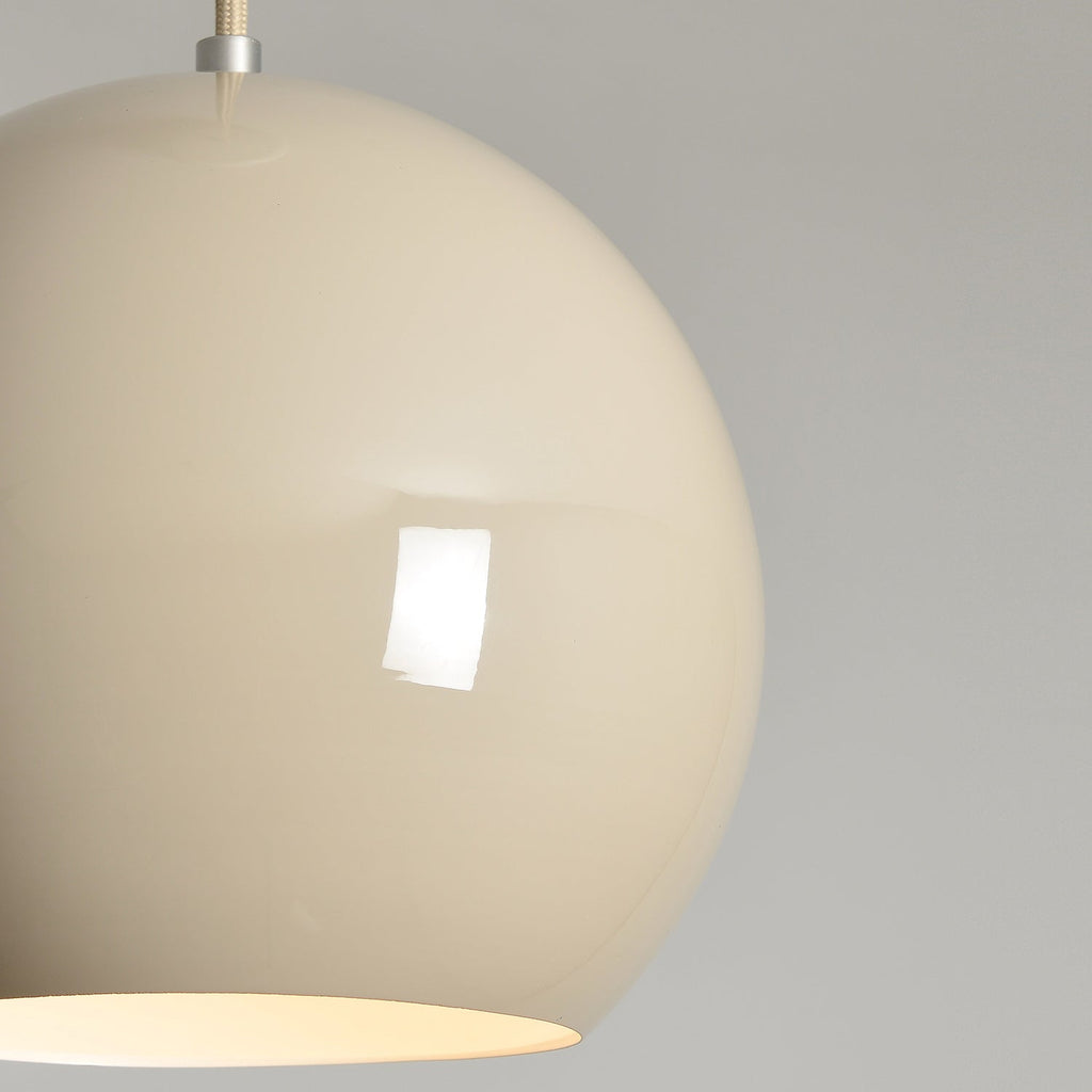 Spherical Aluminum Dome Pendant Light, Mid-Century
