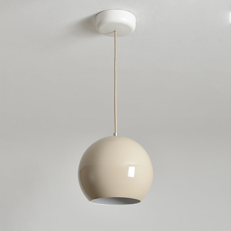 Spherical Aluminum Dome Pendant Light, Mid-Century