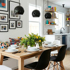 Spherical Aluminum Dome Pendant Light, Mid-Century