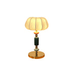Sculptural Metal Table Lamp with Silk-Look Shade