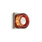 Amber Resin Wall Sconce with Square Iron Backplate