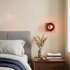 Amber Resin Wall Sconce with Square Iron Backplate
