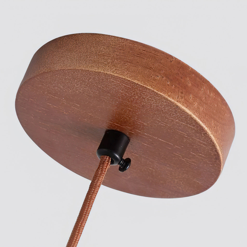 Travertine & White Glass Globe Pendant Light
