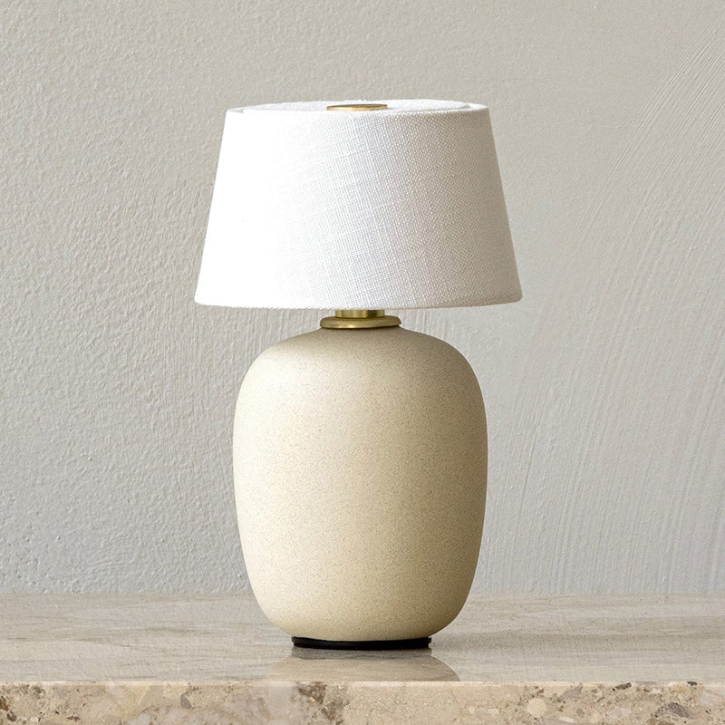 Cordless Petite Ceramic Table Lamp with Touch Shade