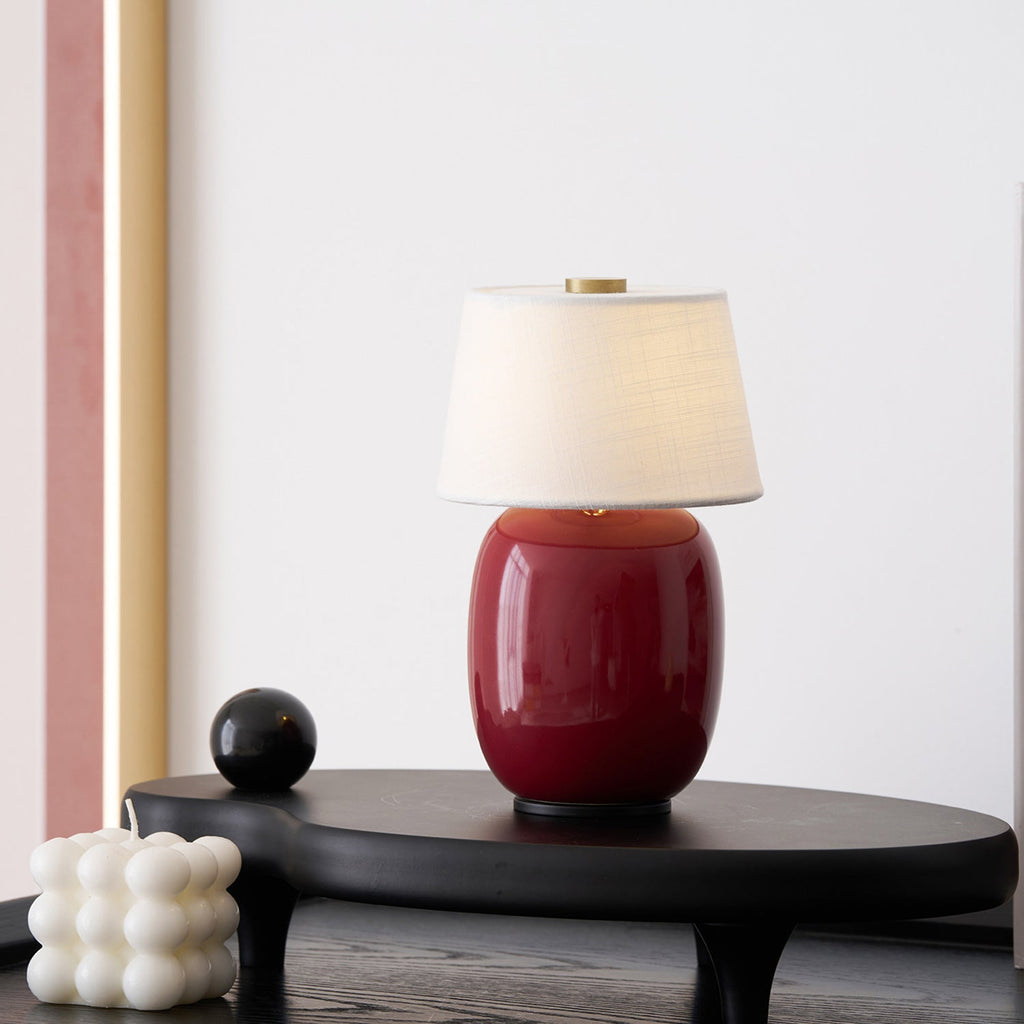 Cordless Petite Ceramic Table Lamp with Touch Shade