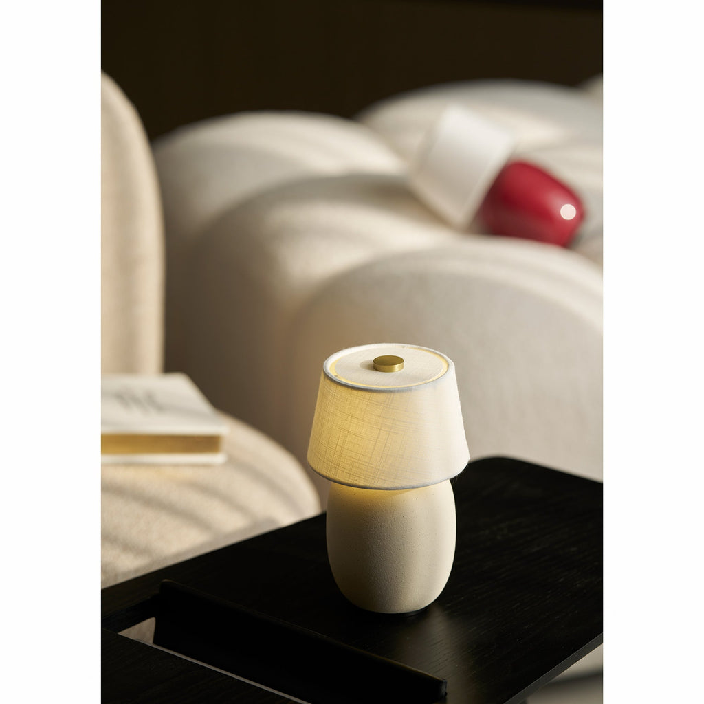 Cordless Petite Ceramic Table Lamp with Touch Shade
