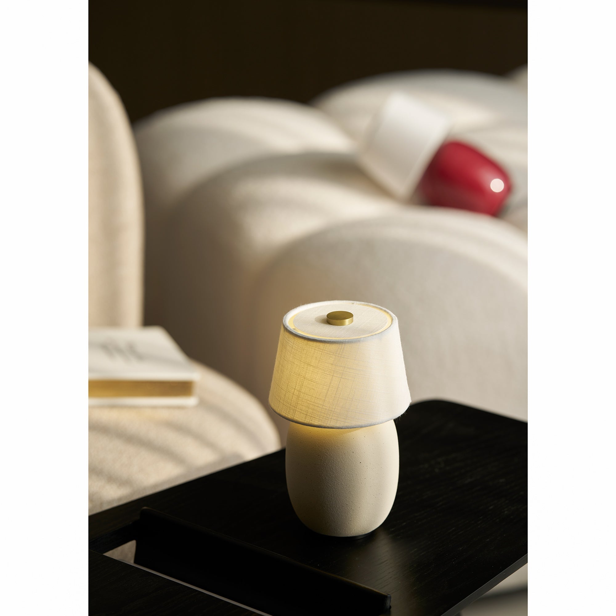 Cordless Petite Ceramic Table Lamp with Touch Shade