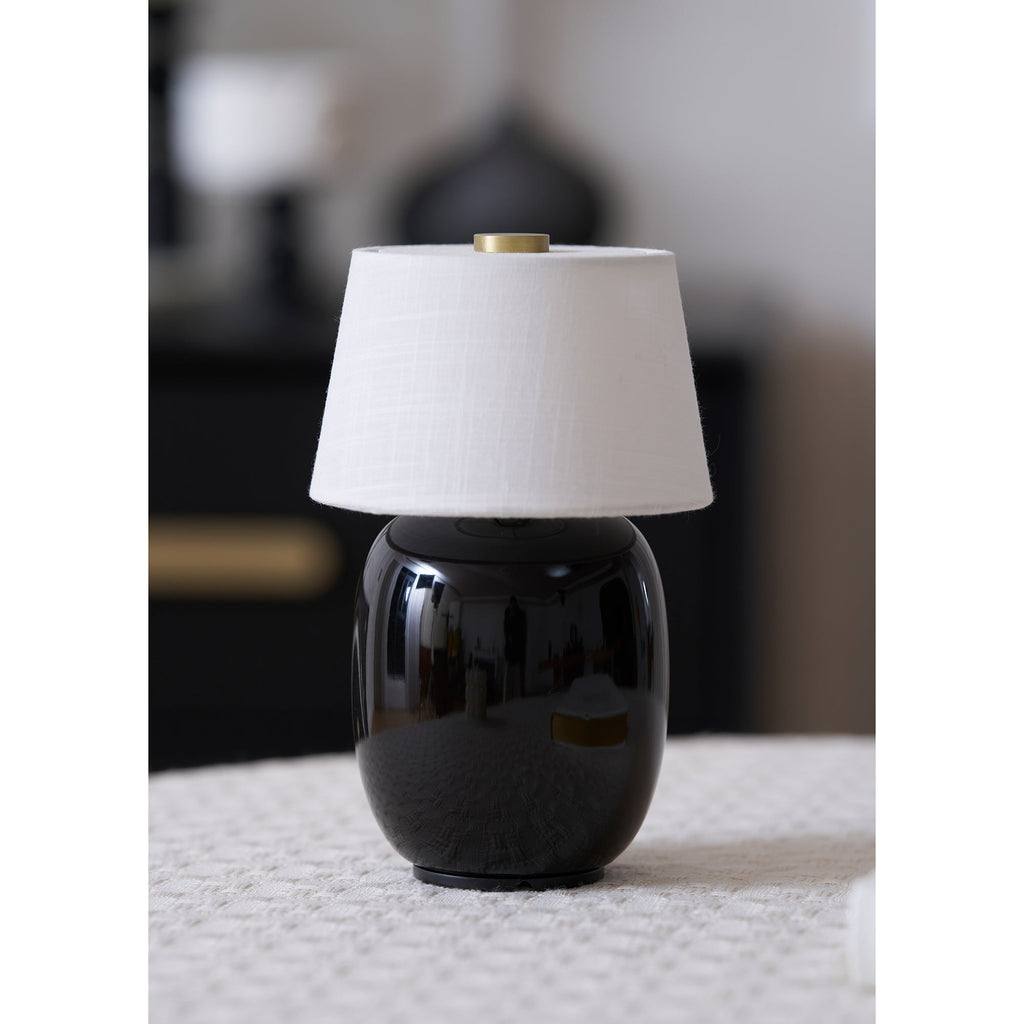 Cordless Petite Ceramic Table Lamp with Touch Shade