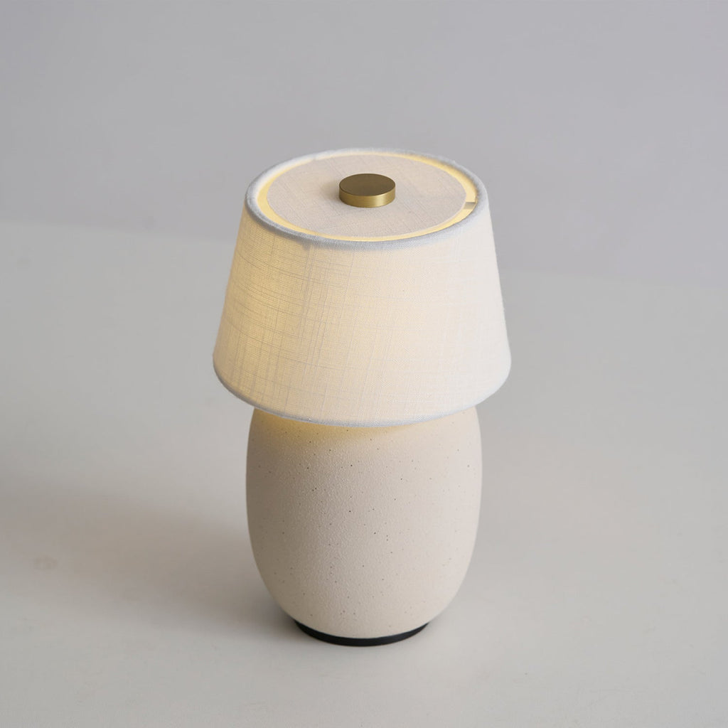 Cordless Petite Ceramic Table Lamp with Touch Shade