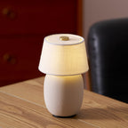 Cordless Petite Ceramic Table Lamp with Touch Shade