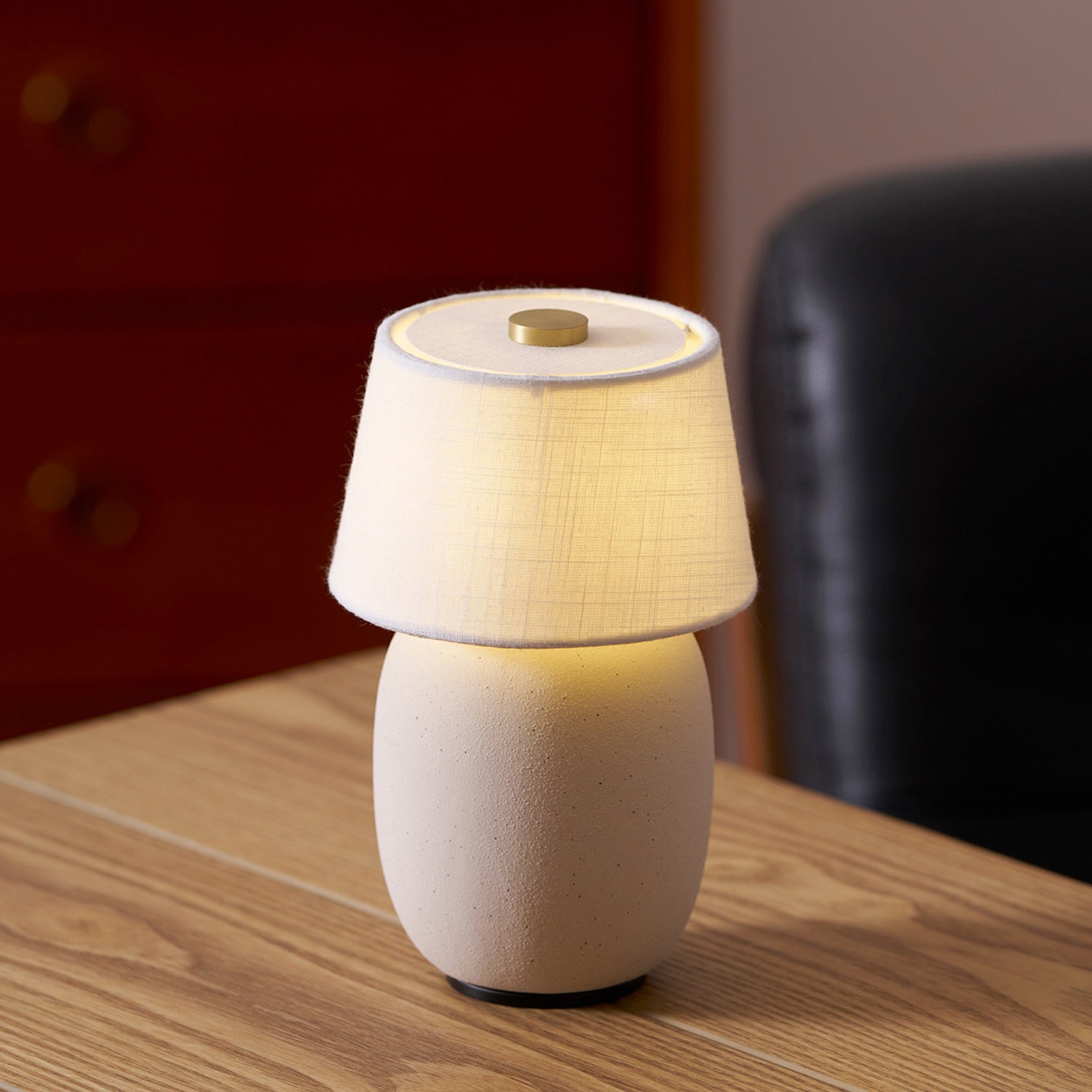 Cordless Petite Ceramic Table Lamp with Touch Shade