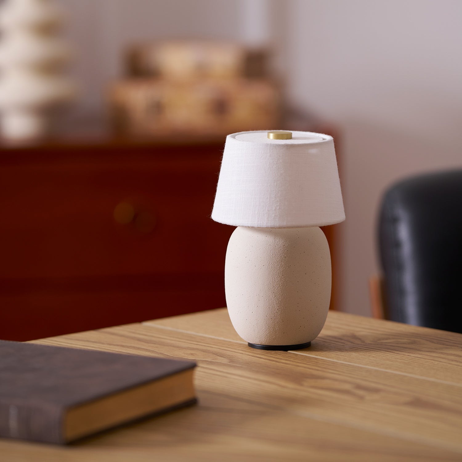 Cordless Petite Ceramic Table Lamp with Touch Shade
