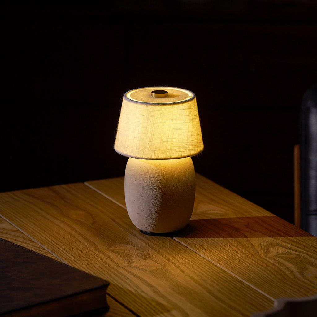 Cordless Petite Ceramic Table Lamp with Touch Shade