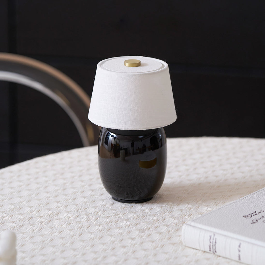Cordless Petite Ceramic Table Lamp with Touch Shade