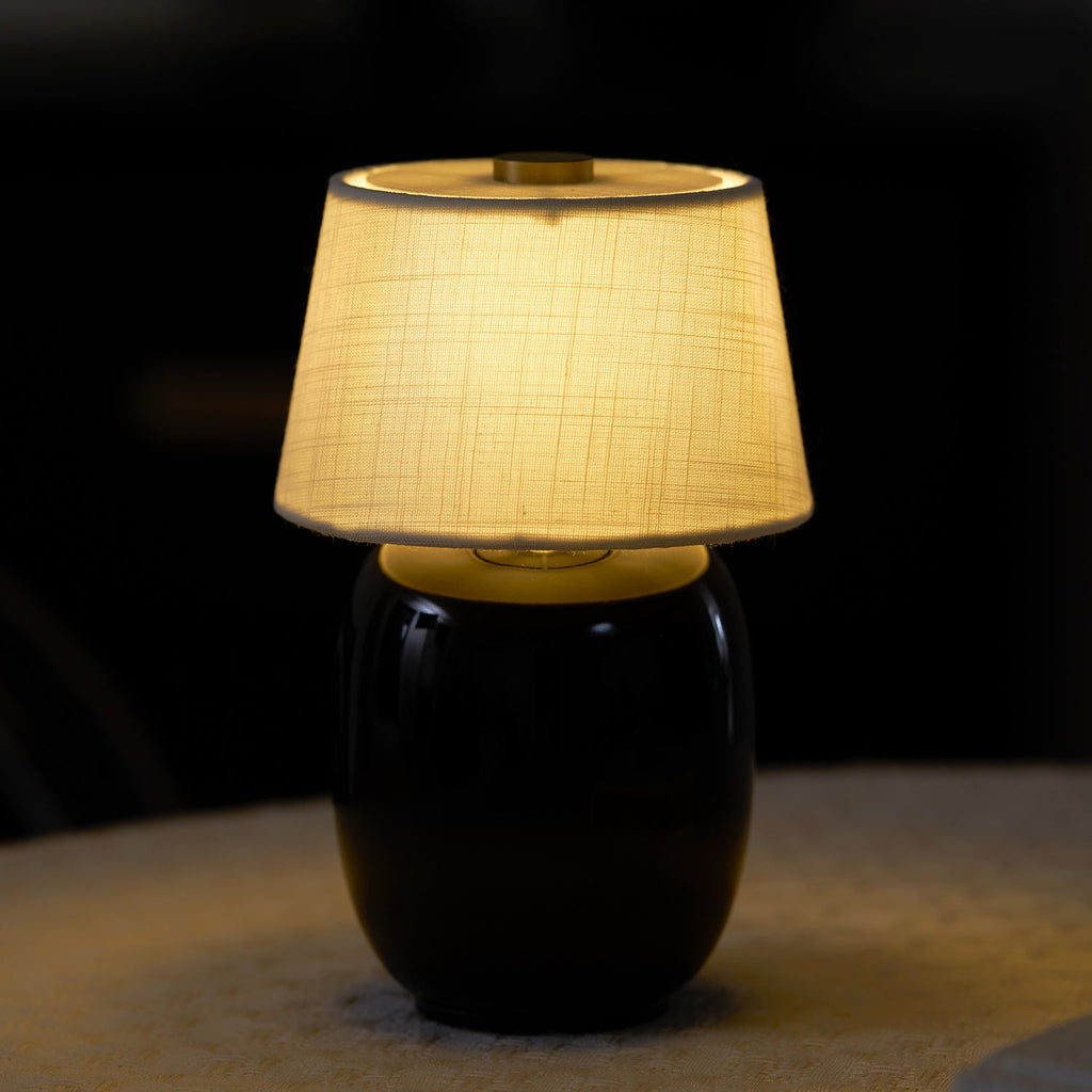Cordless Petite Ceramic Table Lamp with Touch Shade