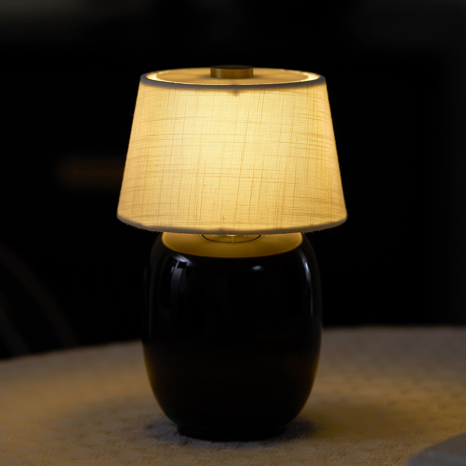 Cordless Petite Ceramic Table Lamp with Touch Shade