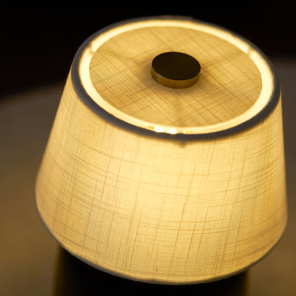 Cordless Petite Ceramic Table Lamp with Touch Shade