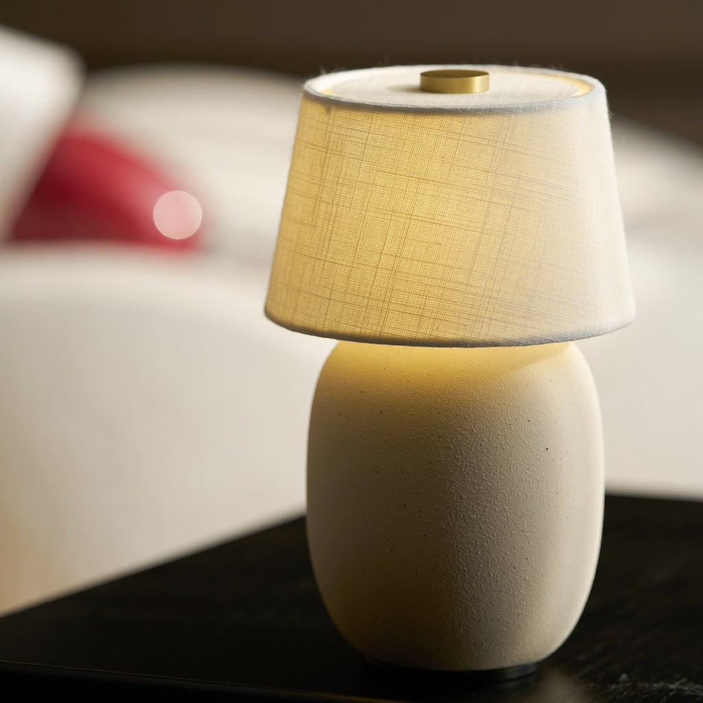 Cordless Petite Ceramic Table Lamp with Touch Shade