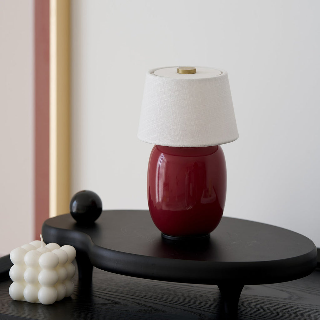 Cordless Petite Ceramic Table Lamp with Touch Shade