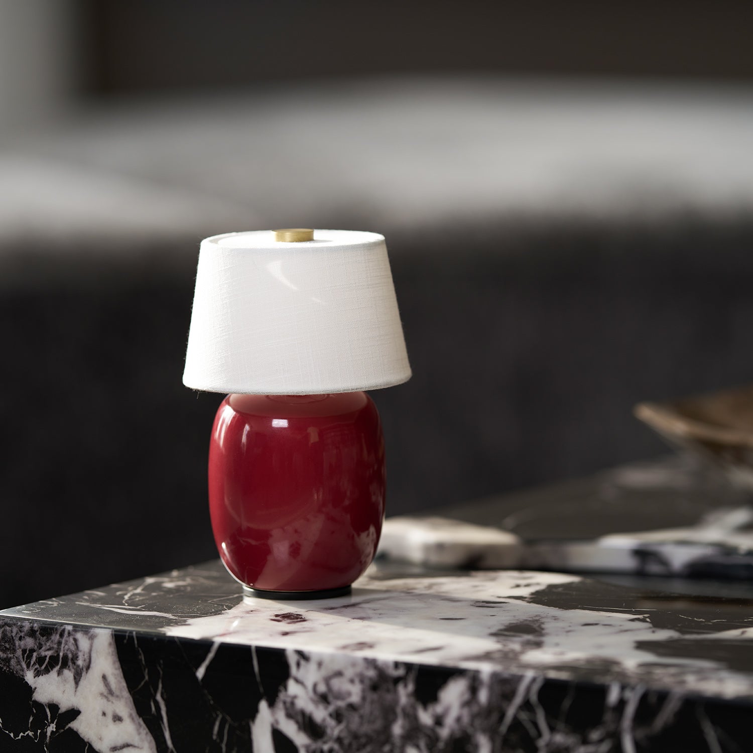 Cordless Petite Ceramic Table Lamp with Touch Shade