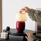 Cordless Petite Ceramic Table Lamp with Touch Shade