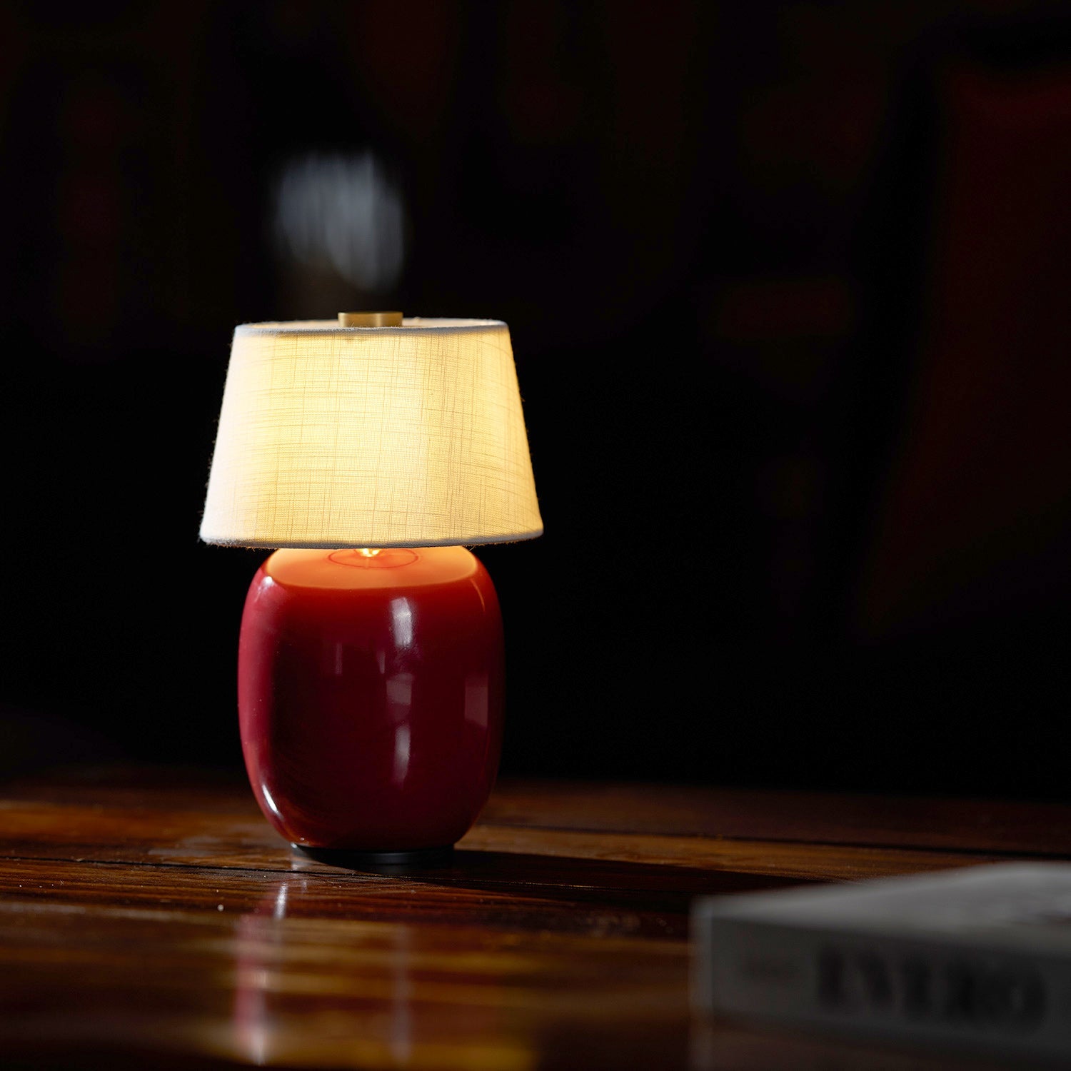 Cordless Petite Ceramic Table Lamp with Touch Shade