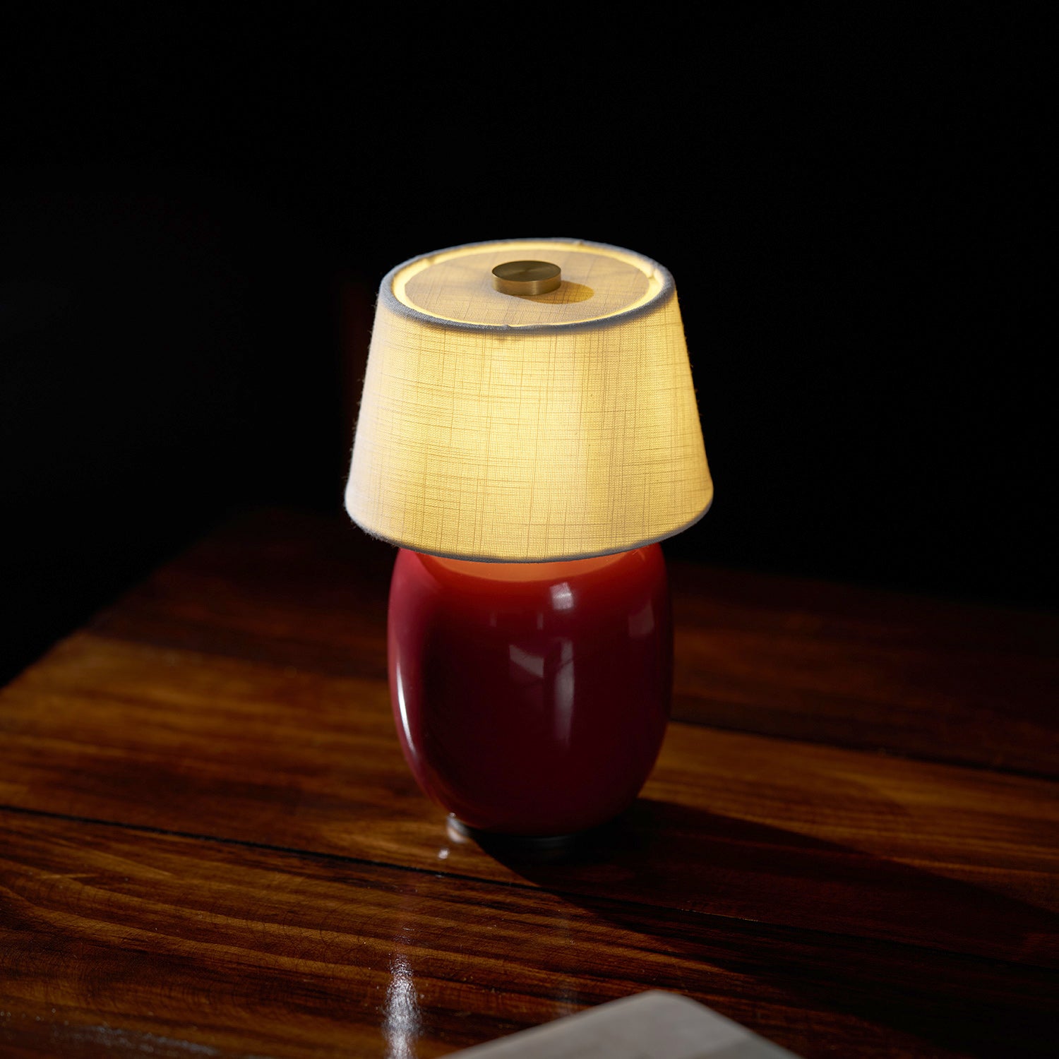 Cordless Petite Ceramic Table Lamp with Touch Shade