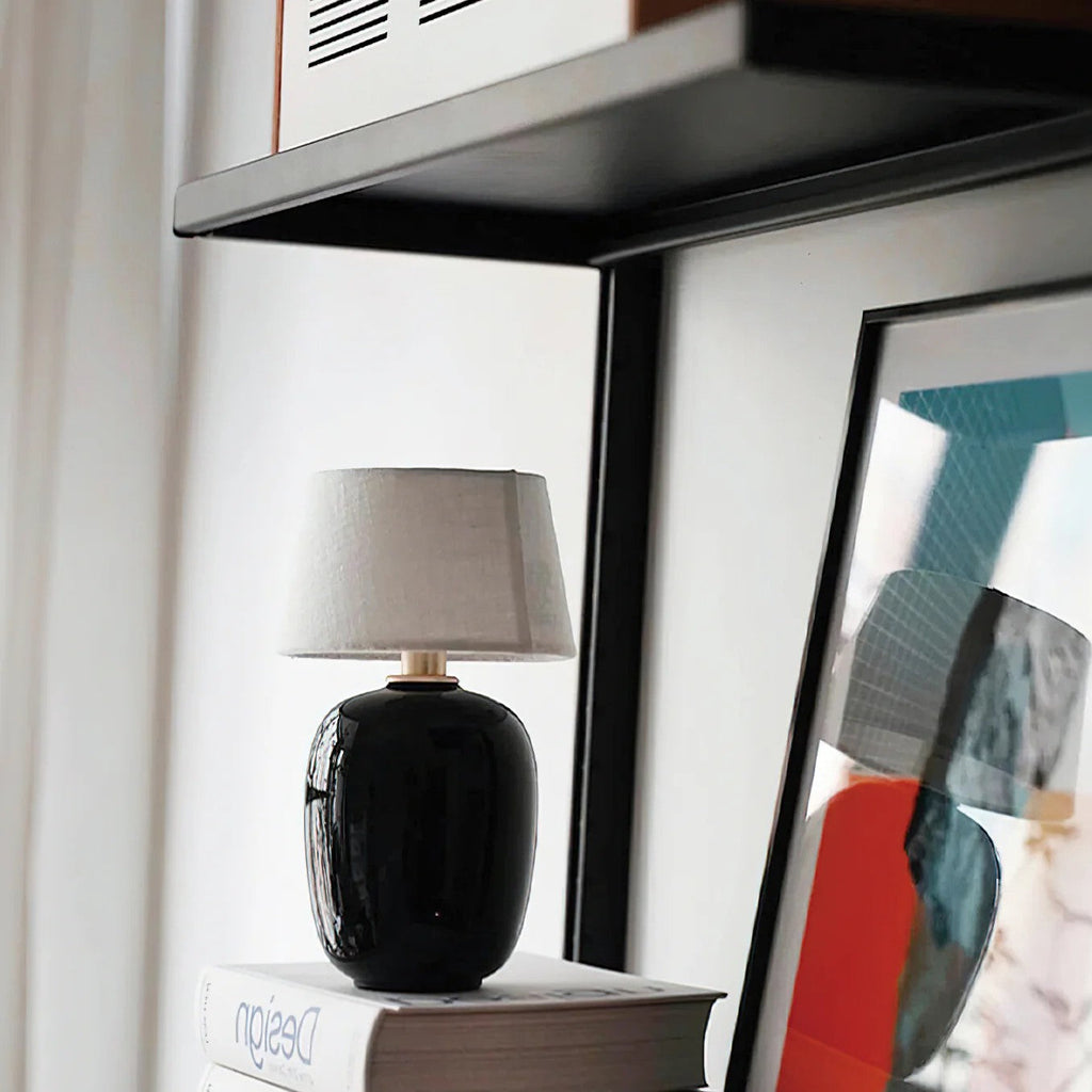 Cordless Petite Ceramic Table Lamp with Touch Shade