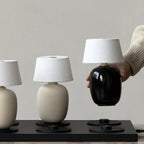 Cordless Petite Ceramic Table Lamp with Touch Shade