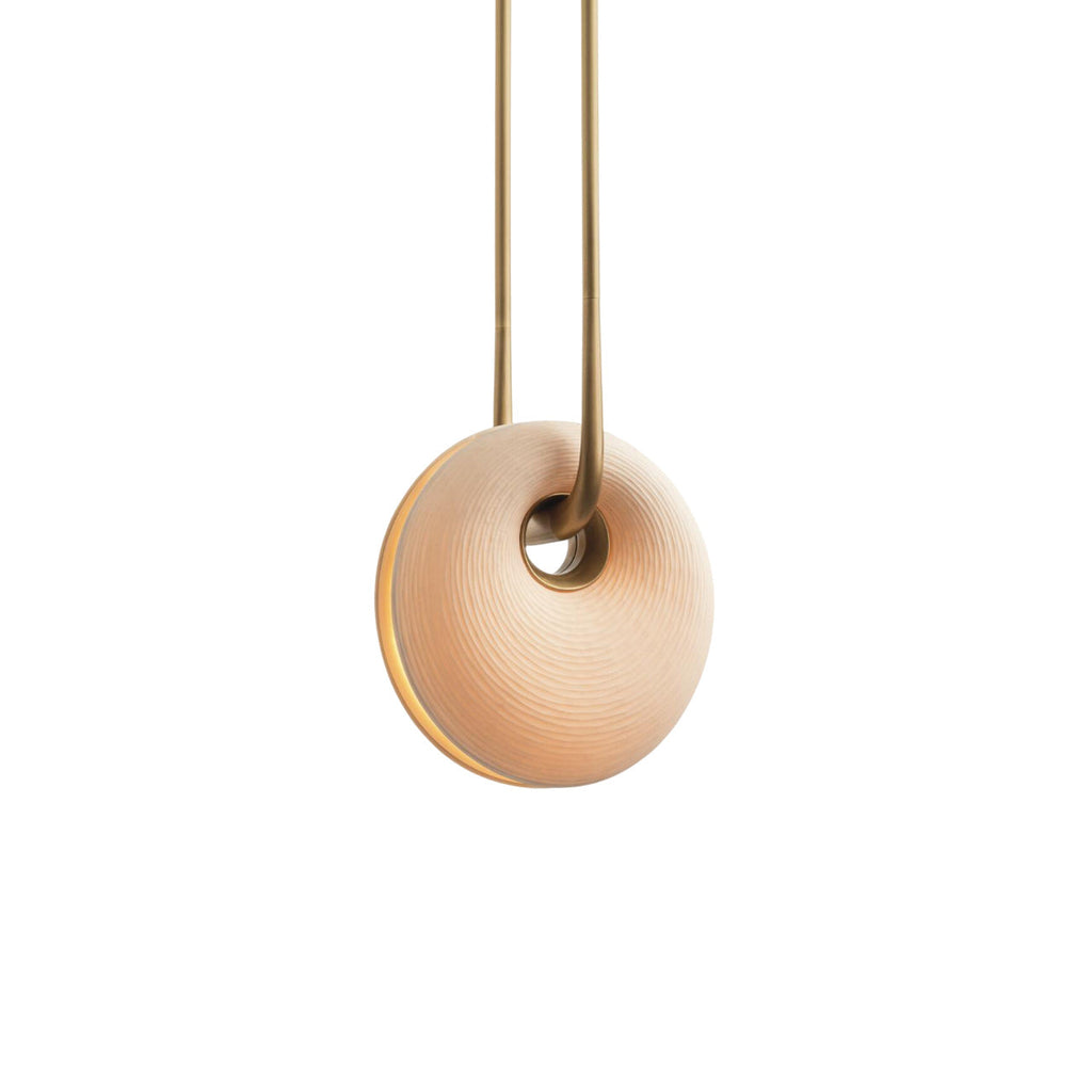Ripple-Textured Glass Ring Pendant Light, Copper