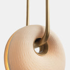 Ripple-Textured Glass Ring Pendant Light, Copper