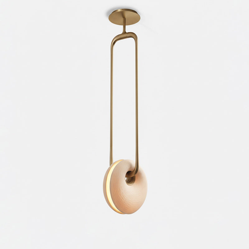 Ripple-Textured Glass Ring Pendant Light, Copper