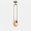 Ripple-Textured Glass Ring Pendant Light, Copper