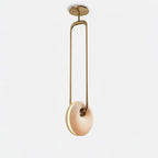 Ripple-Textured Glass Ring Pendant Light, Copper