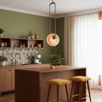 Ripple-Textured Glass Ring Pendant Light, Copper