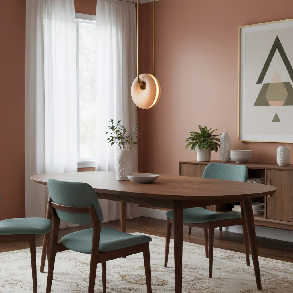 Ripple-Textured Glass Ring Pendant Light, Copper